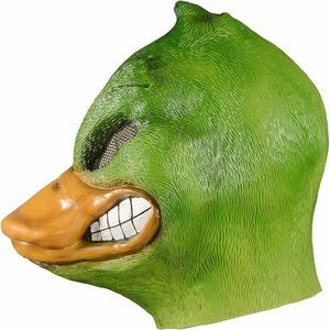 Dinosaur Latex Mask Adult Green Full Overhead Animal Costume Accessory